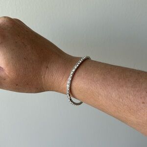 💎🤍Dainty white rhinestone stretch bracelet/faux tennis bracelet🤍💎